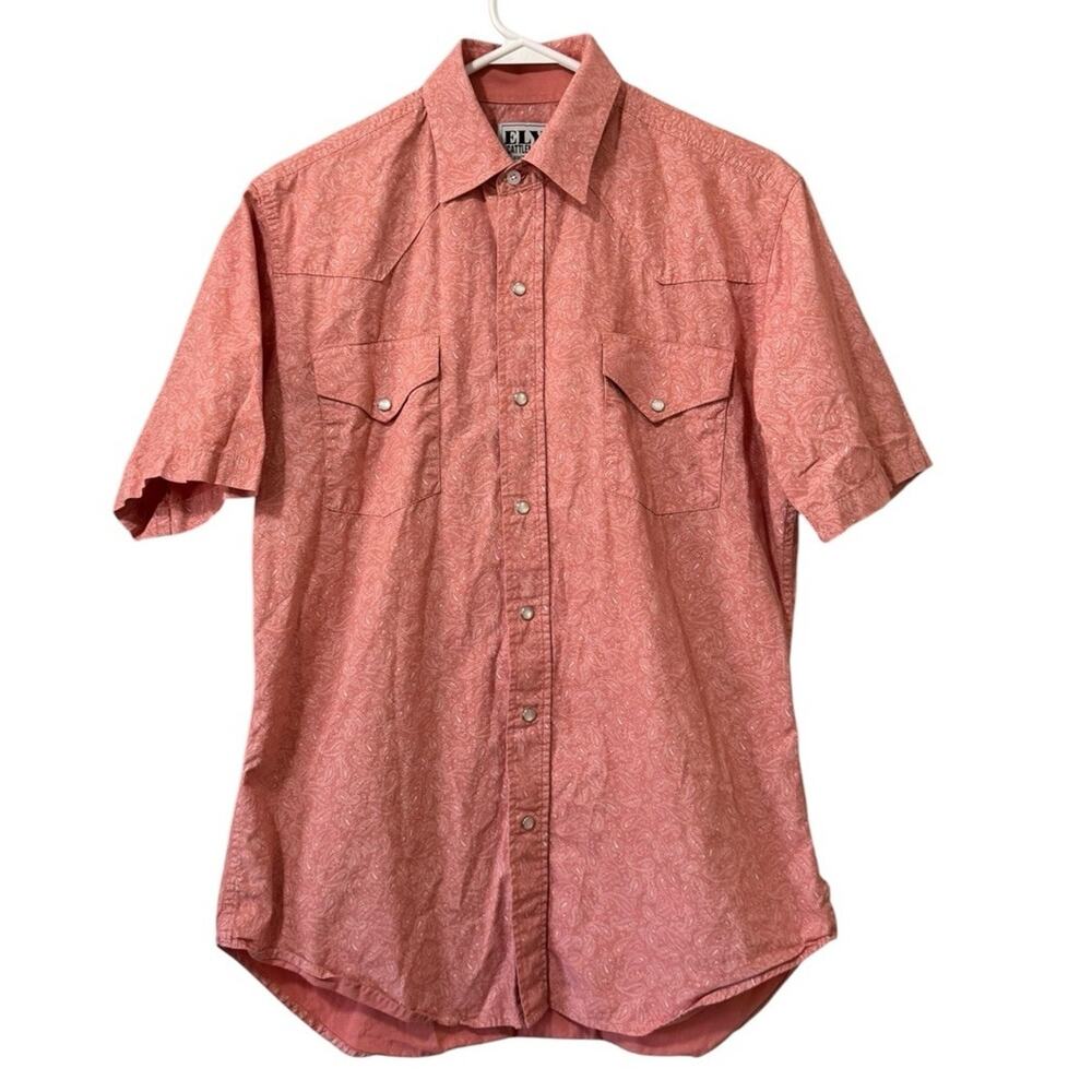 Fly Cattleman Men Size Medium Western Pearl Snap Short Sleeve Shirt Paisley